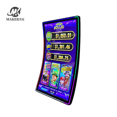 Curved Slot Machine Touch Screen LCD Monitor 32 Inch With Lights